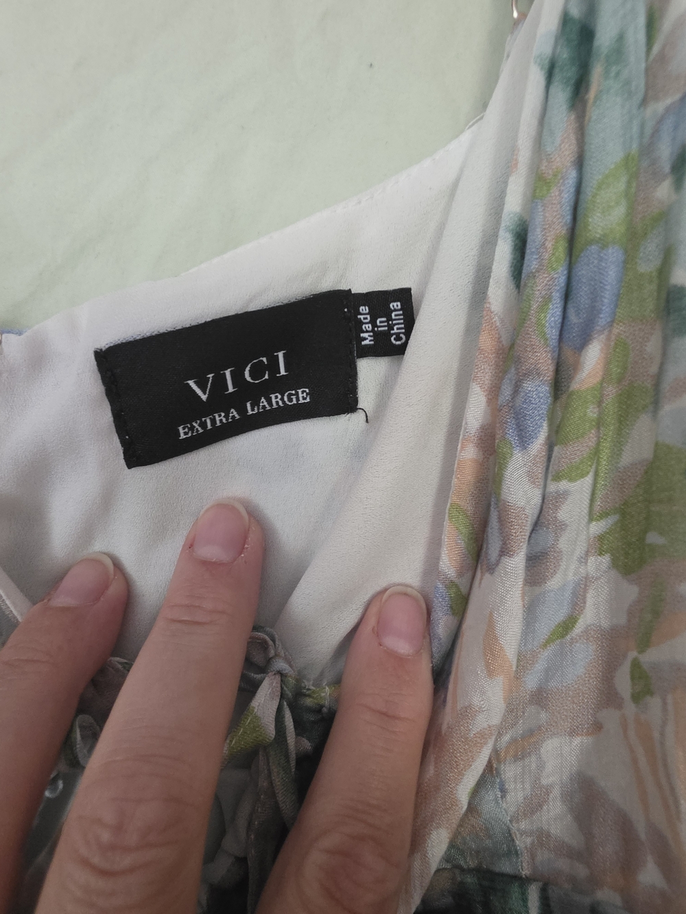 VICI Floral Maxi Dress in Pastel Green & Blue